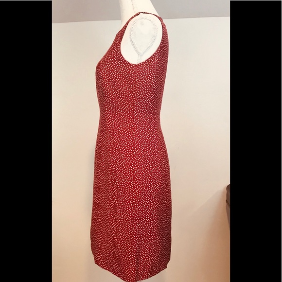 Ann Taylor Micro Dot Sheath Dress Red with Cream - Picture 2 of 7